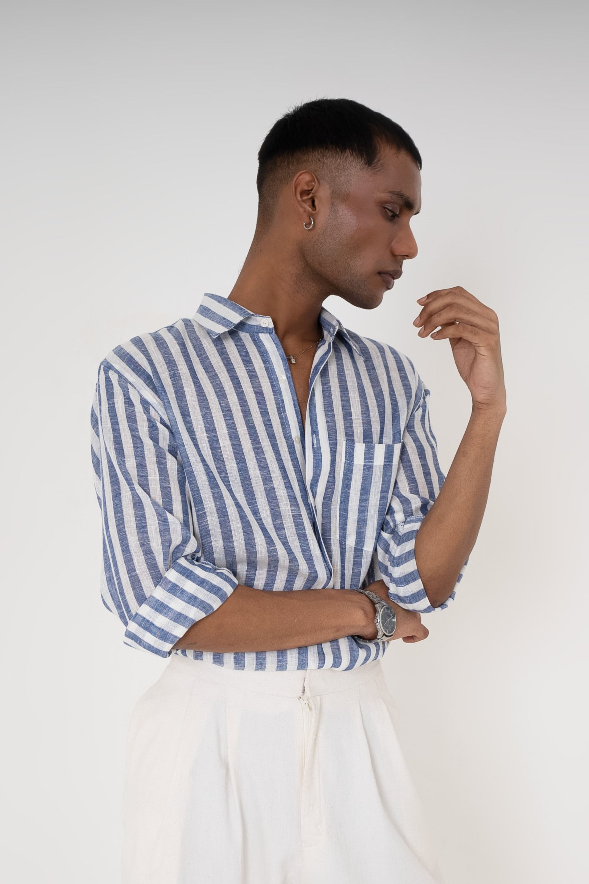 Sergant Stripe Shirt - Tushe - Let’s not run after what’s fleeting.